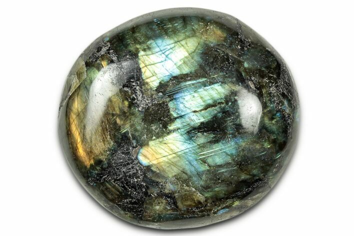 Flashy, Polished Labradorite Palm Stone - Madagascar #334239